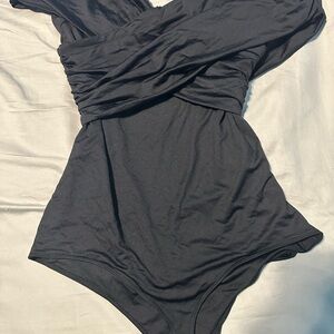 NWOT Abercrombie & Fitch Off The Shoulder Bodysuit | Size XL | Black